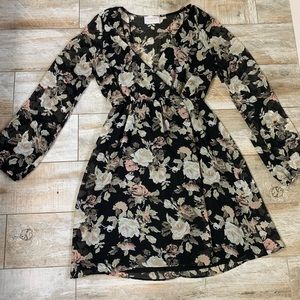 Black floral boutique dress
